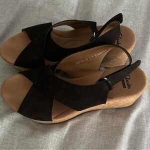 Clark’s suede wedges size 7